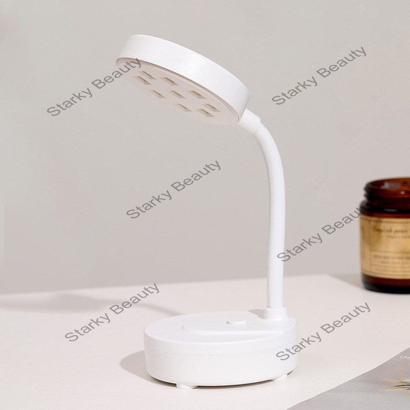 Desktop nail art lamp, battery storage goose neck cordless UV lotus lamp
