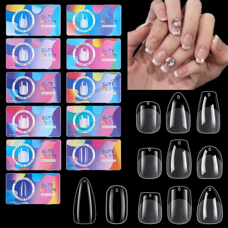 Ultra short, ultra-thin, traceless water droplet almond, scratch free semi frosted nail plate