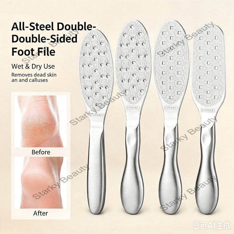 stainless steel double-sided foot planing file, thickened anti slip foot trimming knife