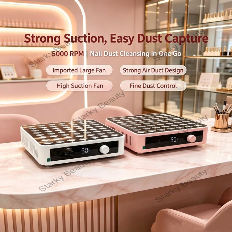Professional Nail Vacuum Dust Collector LED Display Powerful Dust Suction Tool for Home Salon