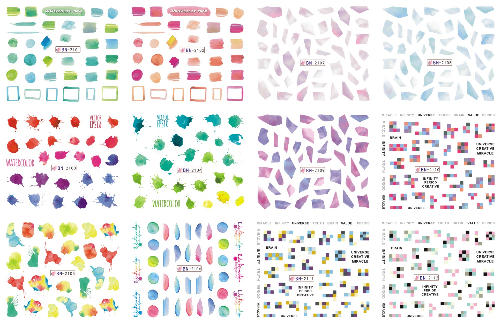 2022 colorful geometry design water nail sticker