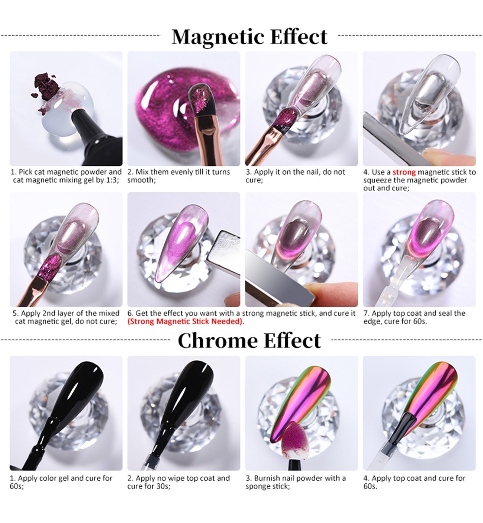 crystal cat eye powder fantasy dynamic crystal frost cat eye magnetic powder