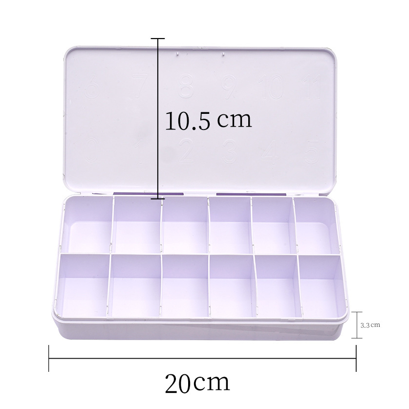 nail art multi grid storage box, minimalist nail piece jewelry box, organized