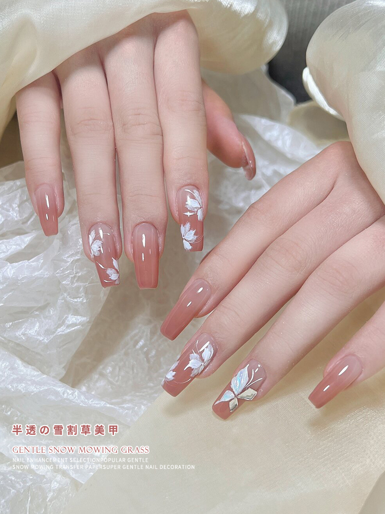2026 new nail art lace beauty black and white lace flower transfer sticker