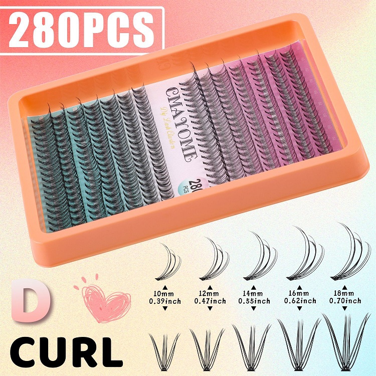 false eyelash extension set single cluster hair 300 clusters 30+40+50+60+80+100d eyelash