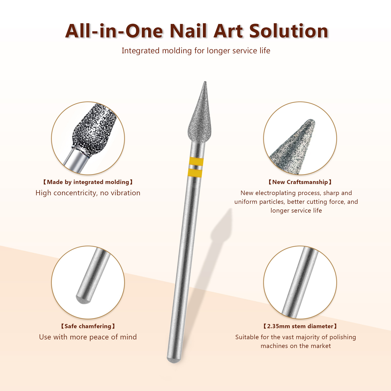 russian style pre-processing tungsten steel polishing head nail edge pocket removal tool