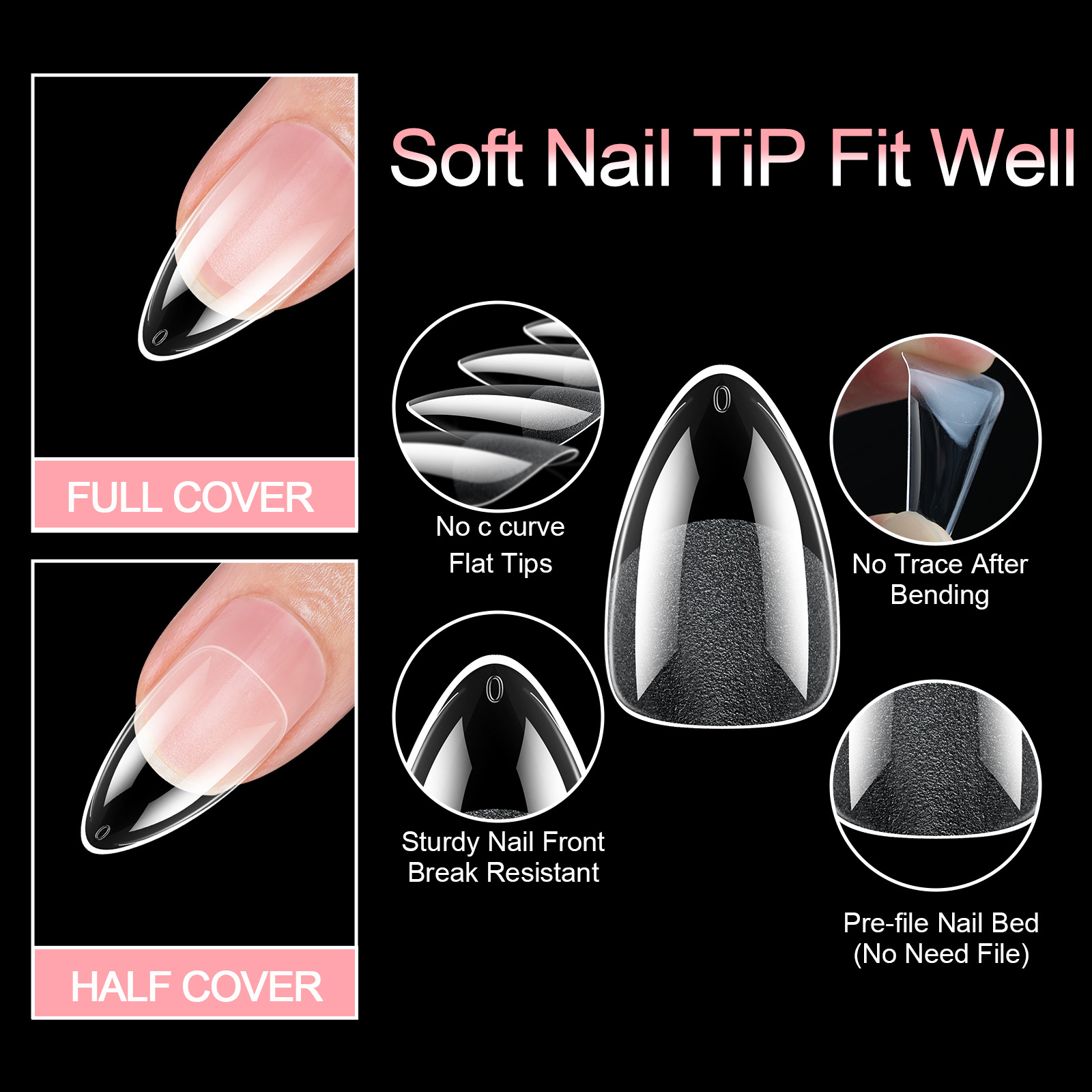 360pcs nail art nail plate, scratch free, semi frosted, scratch free, frosted fake nails