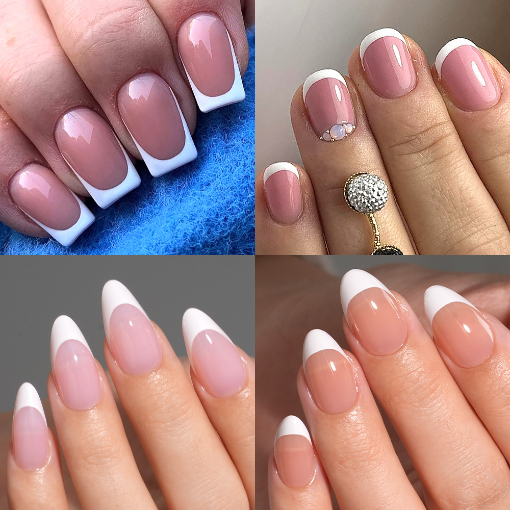 french style wearing nail, rectangular almond nail patch, 150 pieces of fake nails