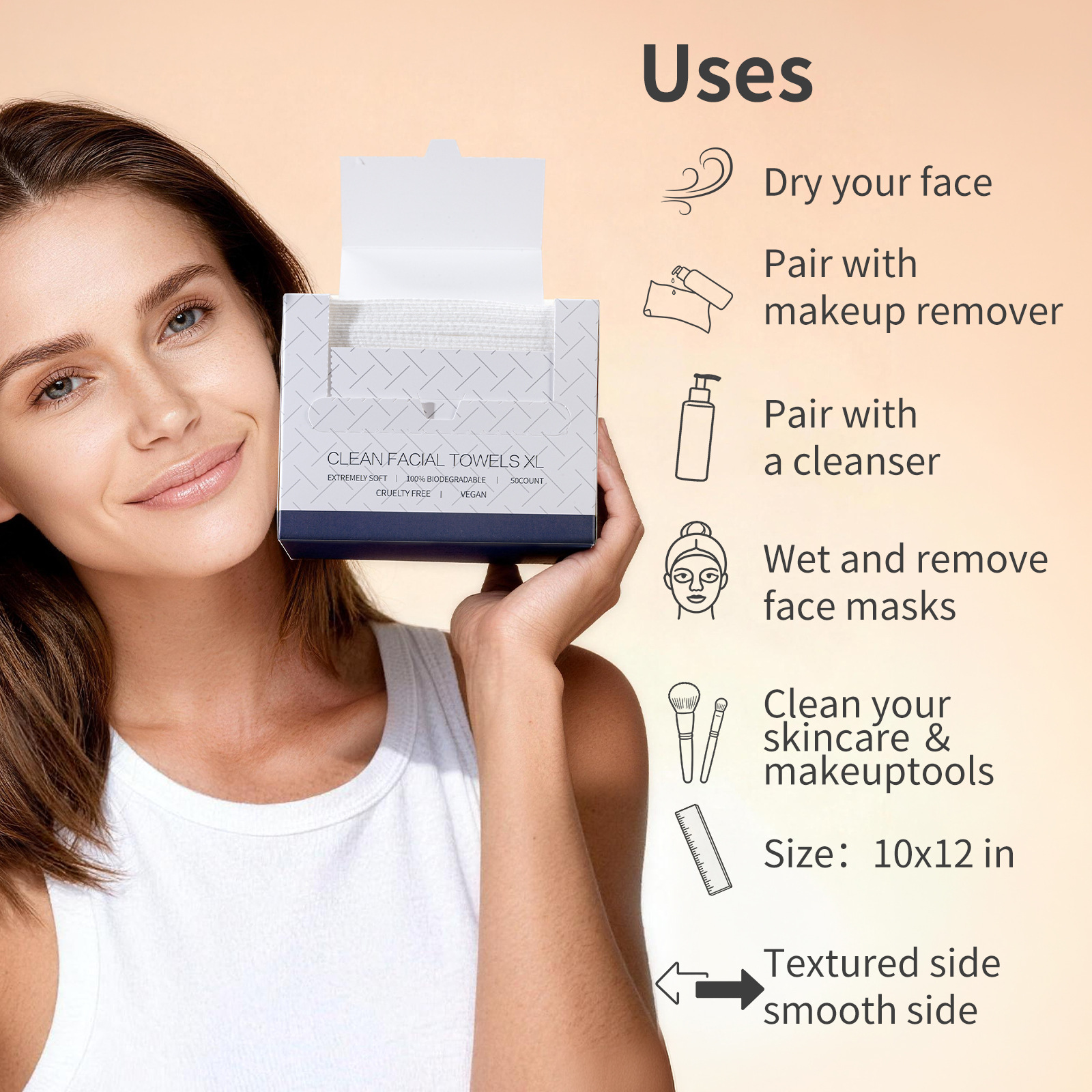 plant fiber disposable facial towels makeup remover wet dry wipes disposable facial towels