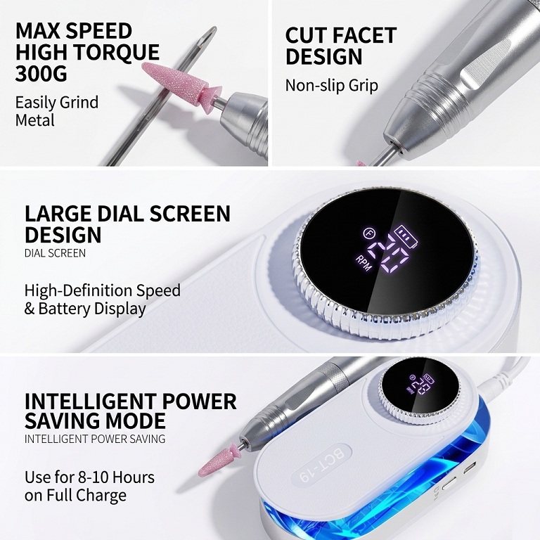2026 new hollow cup grinding machine, portable and quick nail polish remover, dead skin pre-treatmen