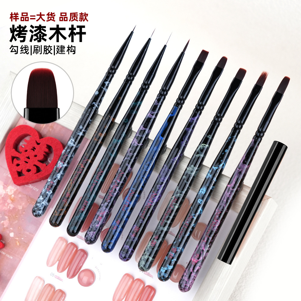 nail art brushes fine liner round flat brush nail therapy painted pen