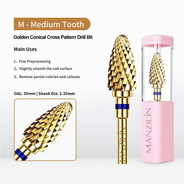 high quality tungsten steel titanium plated polishing tool for nail art, nail art adhesive remover g