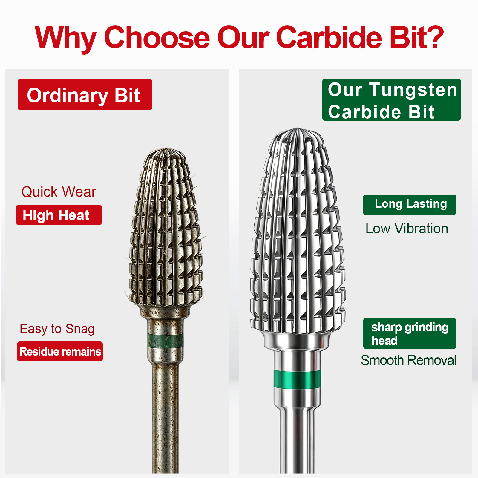 high quality tungsten steel titanium plated polishing tool for nail art, nail art adhesive remover g