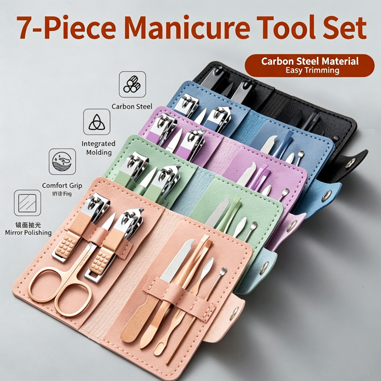 7-piece set carbon steel nail clippers home beauty set